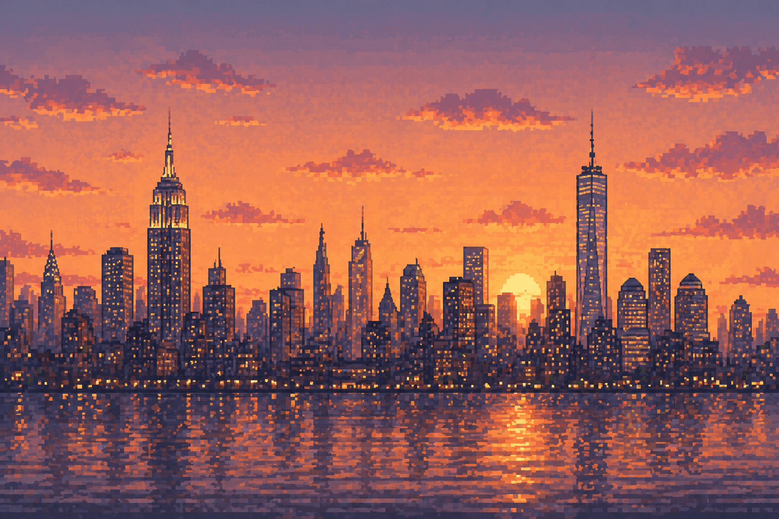 Real estate skyline and property icons